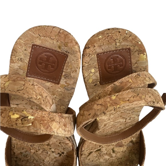 Tory Burch Marion 85mm Gold and Cork Espadrille Wedge - Picture 6 of 9